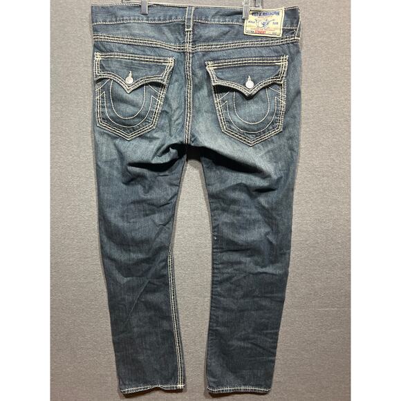 True Religion Mens Straight Sticking Flap Jeans Size 38 - Picture 4 of 13
